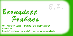 bernadett prahacs business card